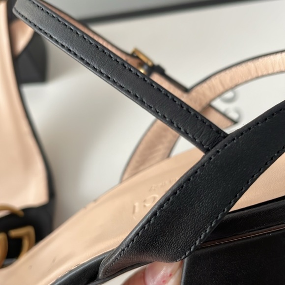 Gucci GG leather mid heel sandals - Picture 9 of 12